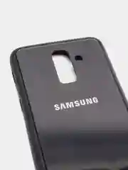 Черный чехол для Samsung J8 / j8 2018 glass +силикон