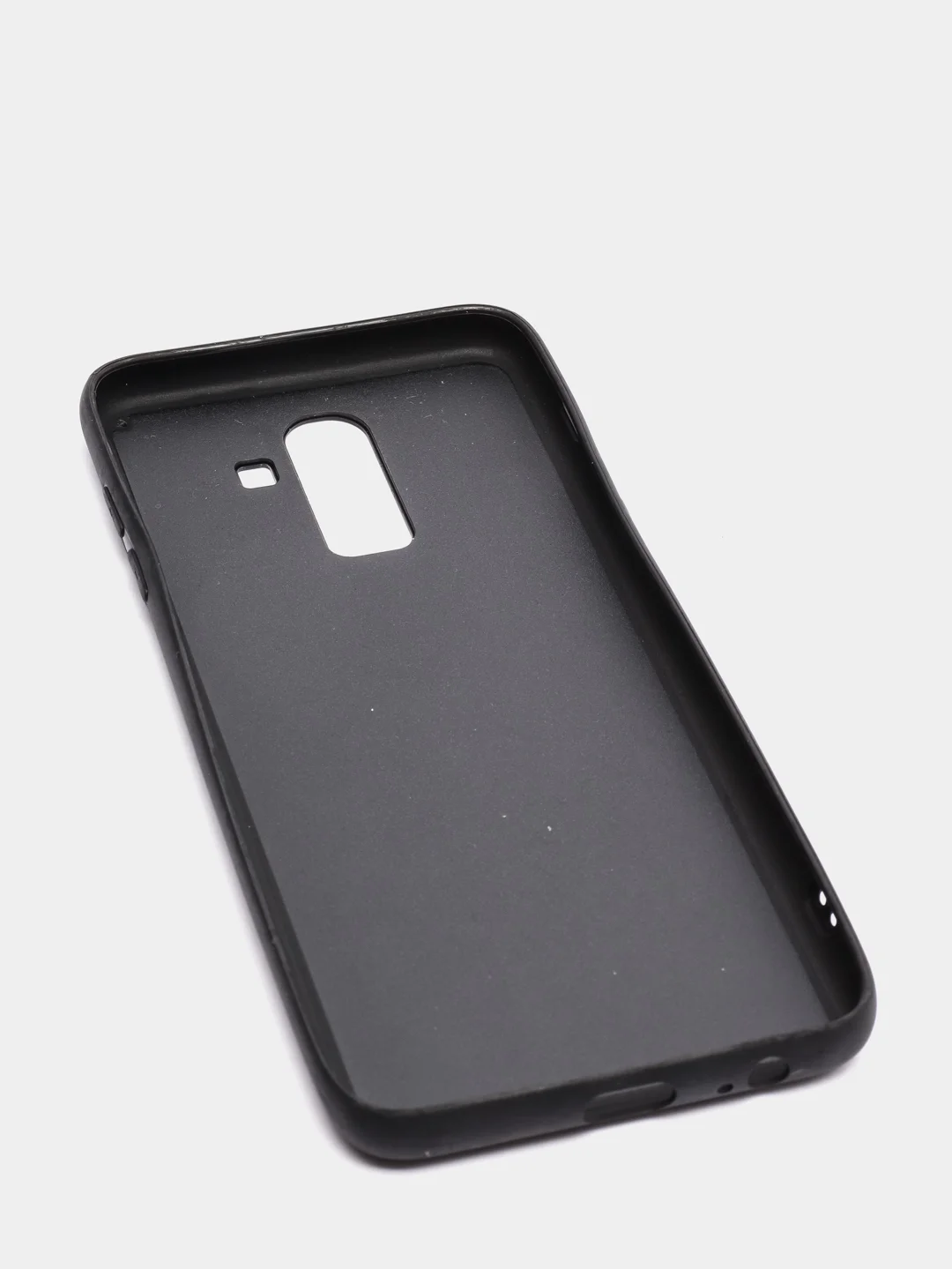Черный чехол для Samsung J8 / j8 2018 glass +силикон