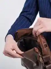 Терракотовый сумка мужская из эко кожи через плечо с кошельком