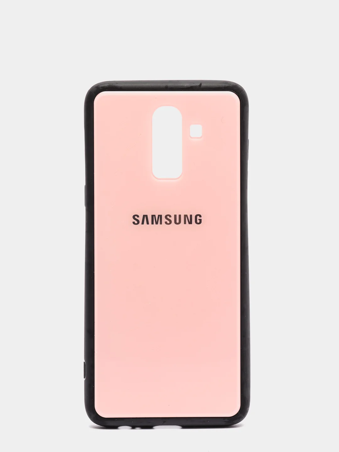 Розовый чехол для Samsung J8 / j8 2018 glass +силикон