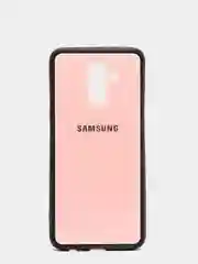 Розовый чехол для Samsung J8 / j8 2018 glass +силикон