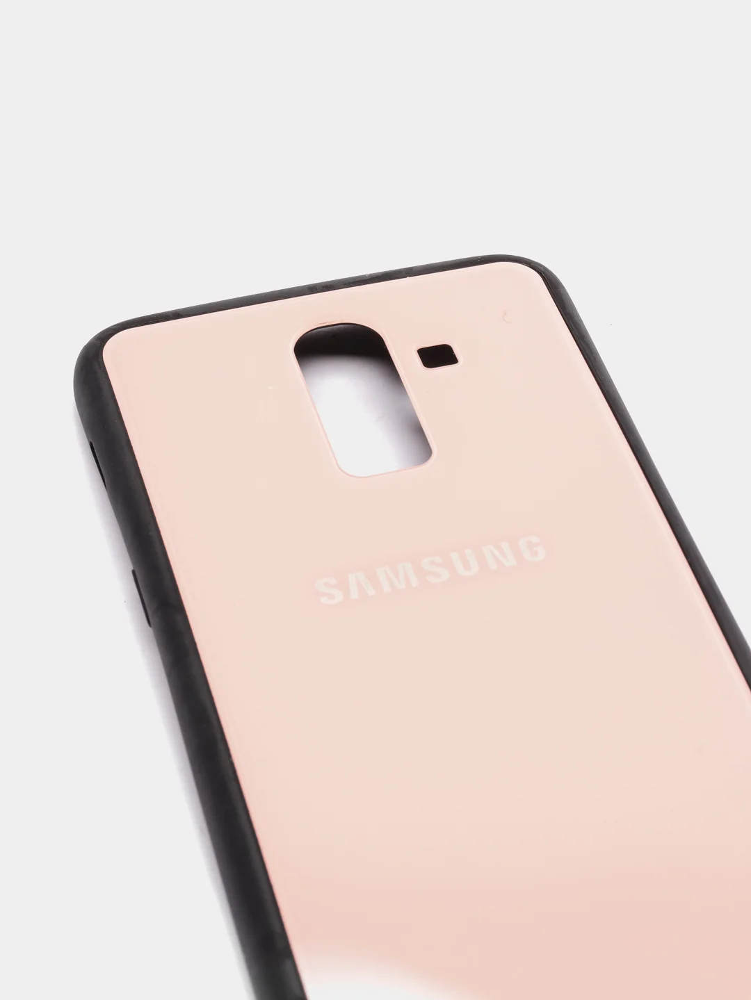 Розовый чехол для Samsung J8 / j8 2018 glass +силикон