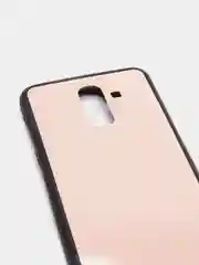 Розовый чехол для Samsung J8 / j8 2018 glass +силикон