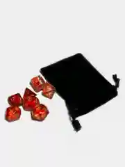 Красный дайсы - кубики, игральные кости для Dungeons and Dragons (ДнД), набор 7 штук
