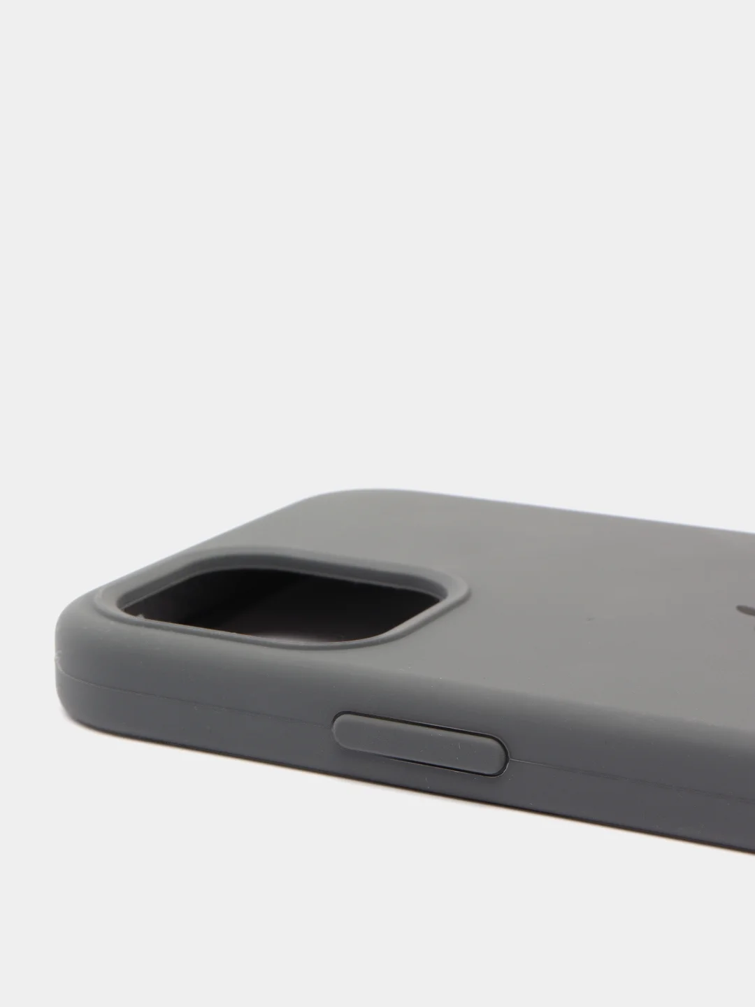 Серый чехол Silicone Case для iPhone 12, 12 Pro с открытым низом