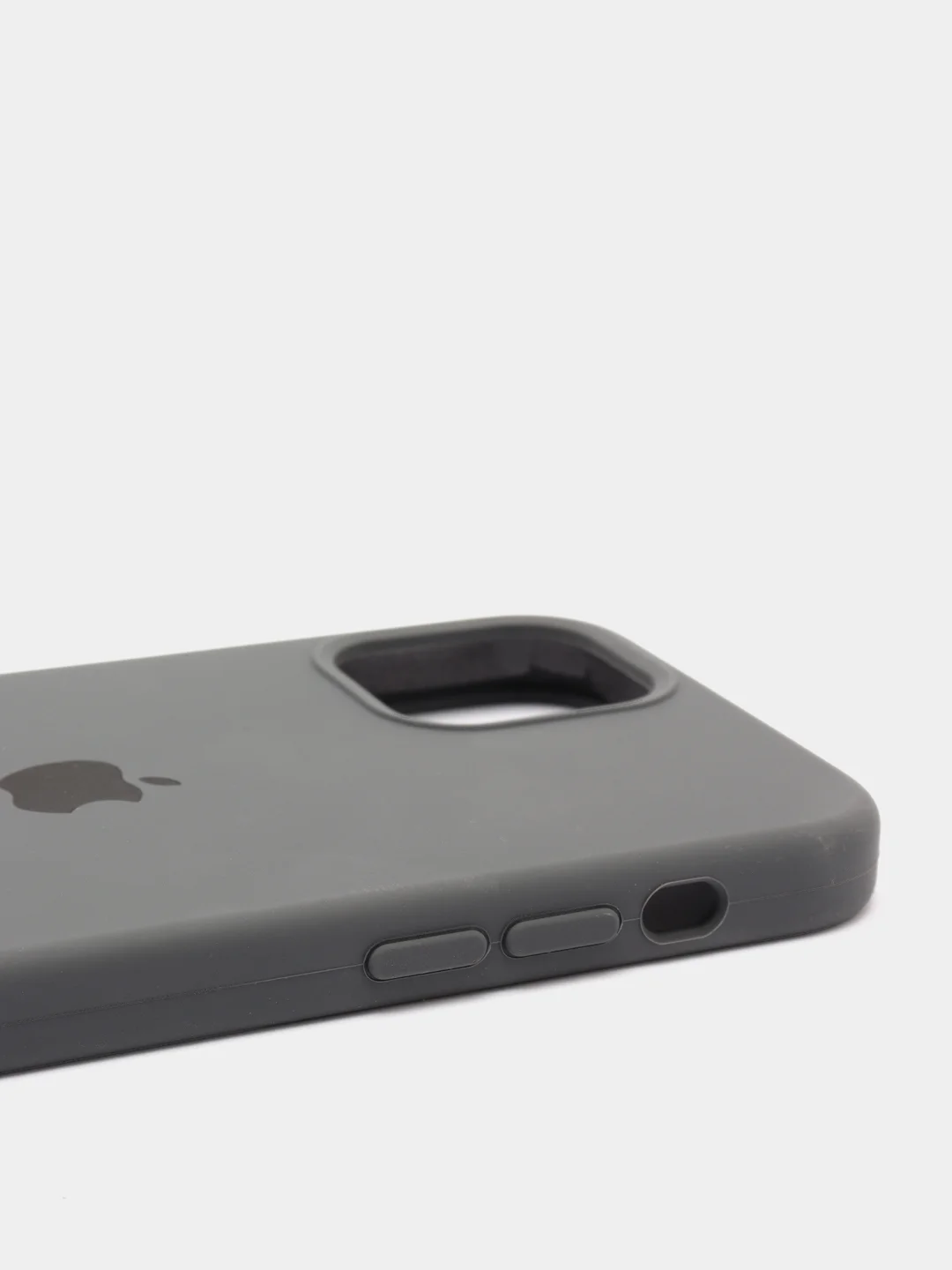 Серый чехол Silicone Case для iPhone 12, 12 Pro с открытым низом