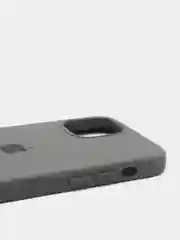 Серый чехол Silicone Case для iPhone 12, 12 Pro с открытым низом