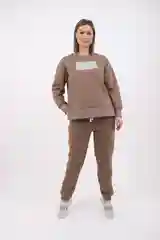 Джемпер и джоггеры костюм спортивный женский Глория Трикотаж из хлопка с принтом "GOOD"