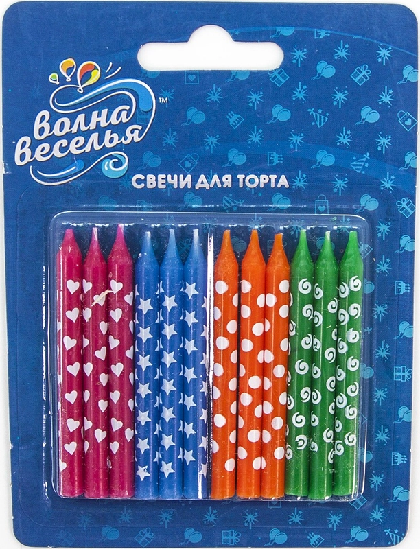 Свеча для торта классическая "Ассорти"