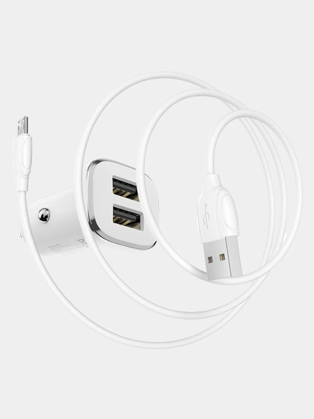 Автомобильное зарядное устройство Borofone BZ12 (2хUSB, 2.4А+кабель MicroUSB)