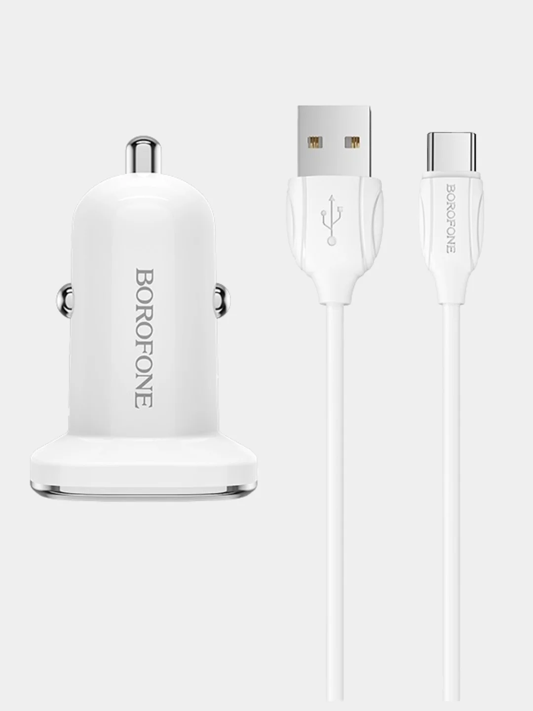 Автомобильное зарядное устройство Borofone BZ12 (2хUSB, 2.4А+кабель MicroUSB)