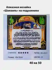 Красный алмазная мозаика "Шамаиль",40 на 50 на подрамнике