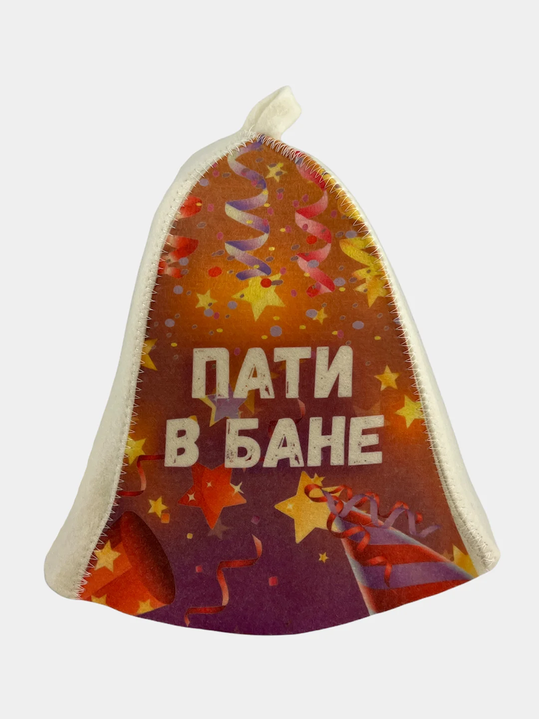 Белый шапка для бани и сауны, с принтом