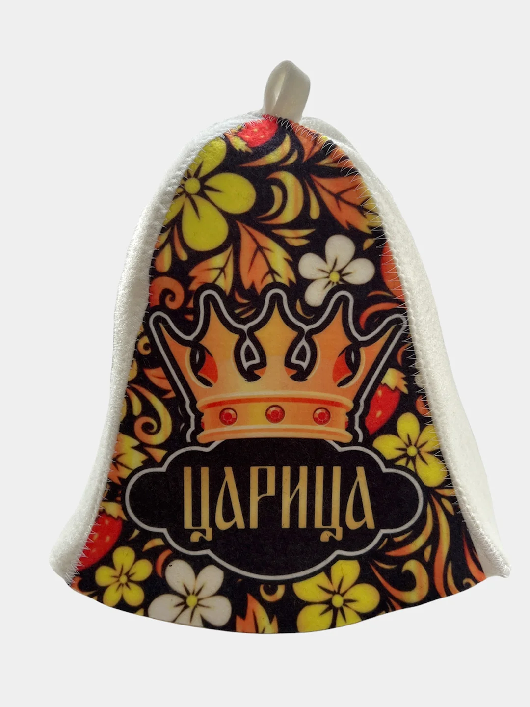 Белый шапка для бани и сауны, с принтом