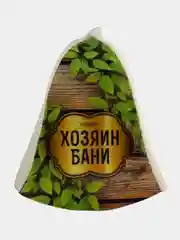 Белый шапка для бани и сауны, с принтом