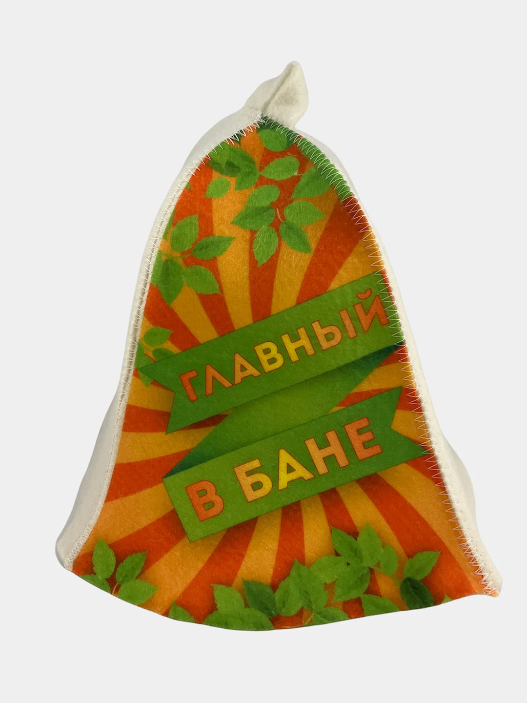 Белый шапка для бани и сауны, с принтом