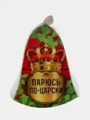 Белый шапка для бани и сауны, с принтом