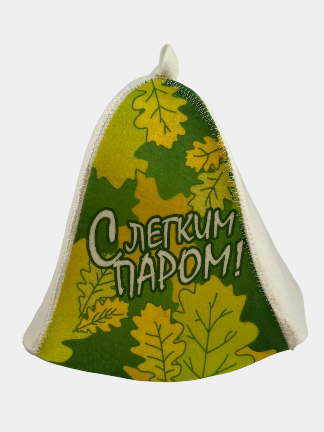 Белый шапка для бани и сауны, с принтом