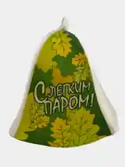 Белый шапка для бани и сауны, с принтом