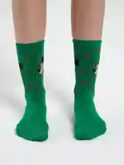 Зеленый женские носки, высокие