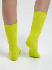 Лимонный носки в рубчик, унисекс