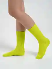 Лимонный носки в рубчик, унисекс