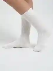 Белый носки в рубчик, унисекс