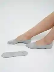 Серый носки следки, нескользящие, унисекс, 2 пары