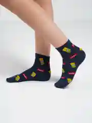 Синий носки Барт цветные с рисунком