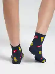 Синий носки Барт цветные с рисунком