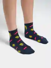 Синий носки Барт цветные с рисунком