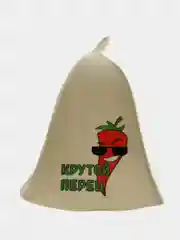 Алый шапка для бани и сауны, с надписью