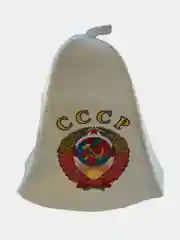 Алый шапка для бани и сауны, с надписью