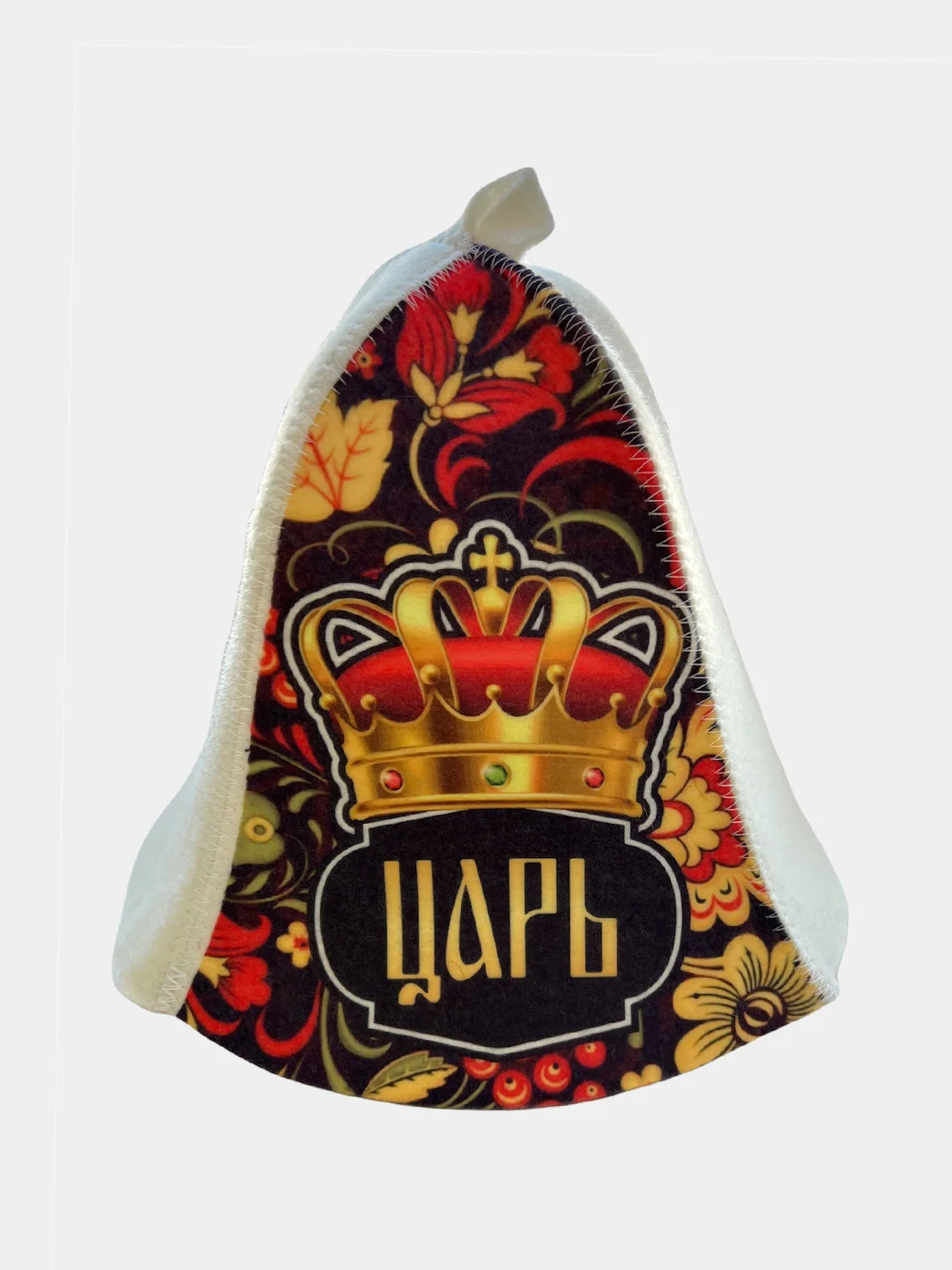 Кремовый шапка для бани и сауны, с принтом