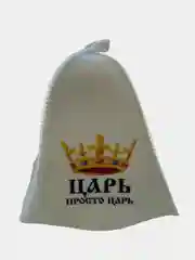 Белый шапка для бани и сауны, с надписью