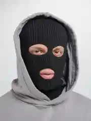 Черный балаклава вязаная унисекс