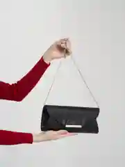 Сумка женская на цепочке,  цвет чёрный
