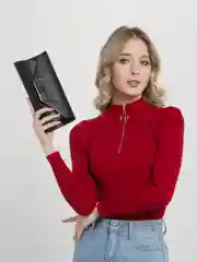 Сумка женская на цепочке,  цвет чёрный