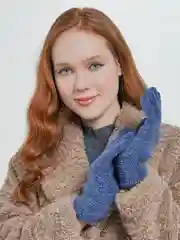 Синий перчатки утепленные сенсорные унисекс