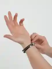 Черный мужской браслет "Status"