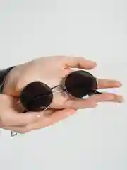 Черный очки круглые солнцезащитные, унисекс, ретро