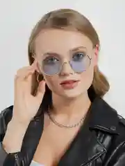 Ледяной очки круглые солнцезащитные, унисекс, ретро