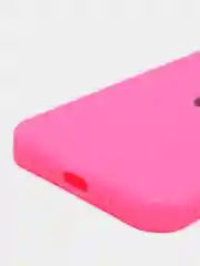 Тёмно-розовый чехол Silicone Case для iPhone 13 Pro, с защитой камеры, закрытый низ
