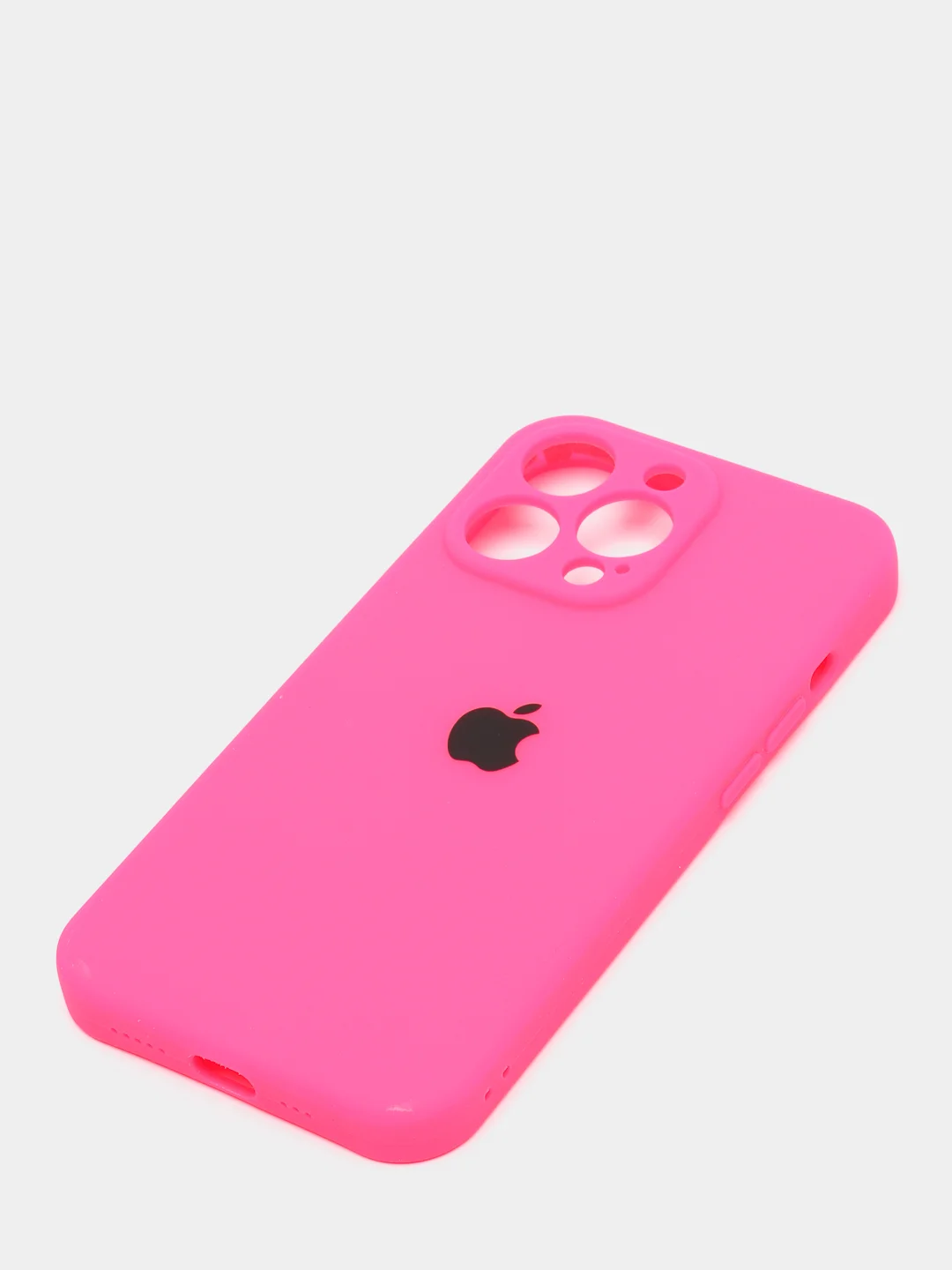Тёмно-розовый чехол Silicone Case для iPhone 13 Pro, с защитой камеры, закрытый низ