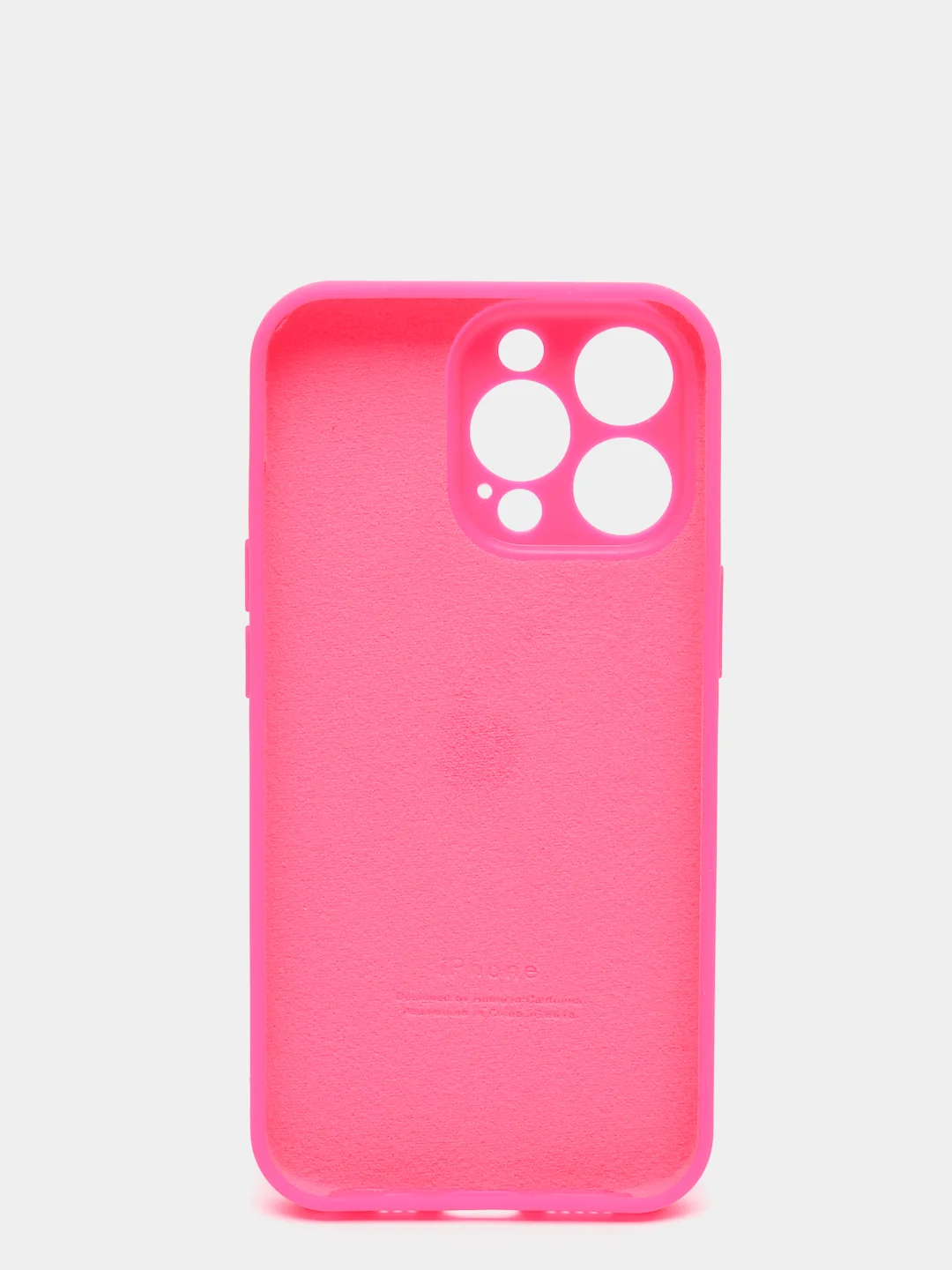 Тёмно-розовый чехол Silicone Case для iPhone 13 Pro, с защитой камеры, закрытый низ