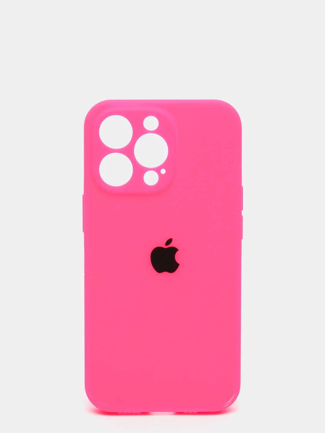 Тёмно-розовый чехол Silicone Case для iPhone 13 Pro, с защитой камеры, закрытый низ