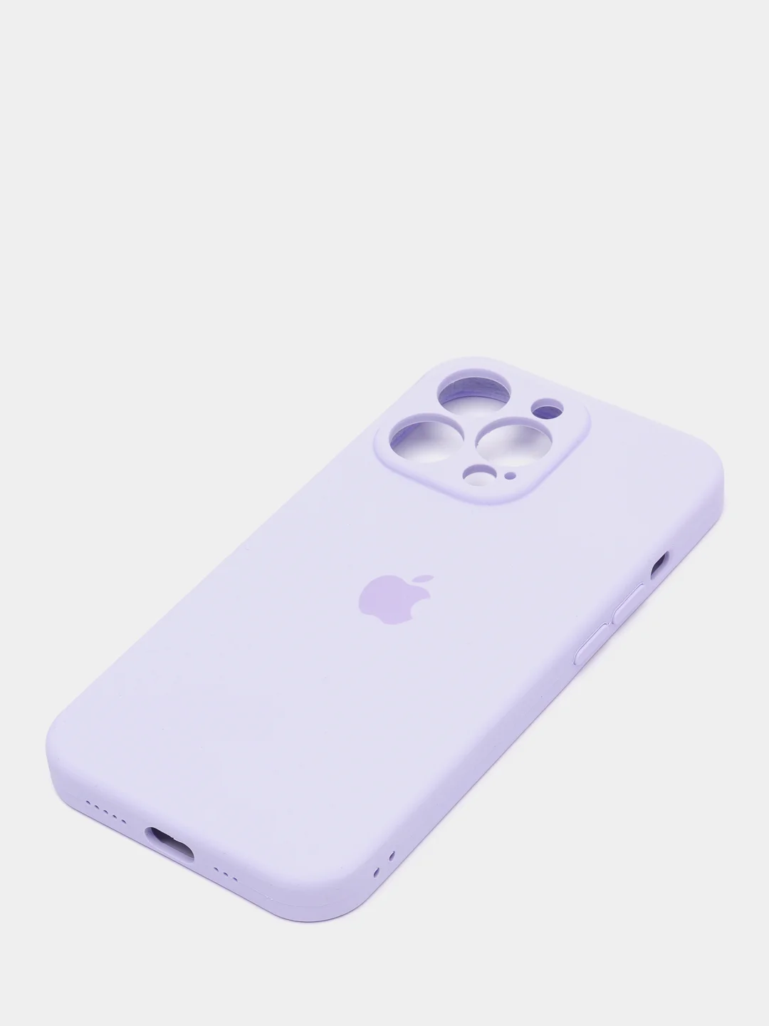 Аметистовый чехол Silicone Case для iPhone 13 Pro, с защитой камеры, закрытый низ