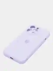 Аметистовый чехол Silicone Case для iPhone 13 Pro, с защитой камеры, закрытый низ