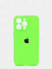 Салатовый чехол Silicone Case для iPhone 13 Pro, с защитой камеры, закрытый низ