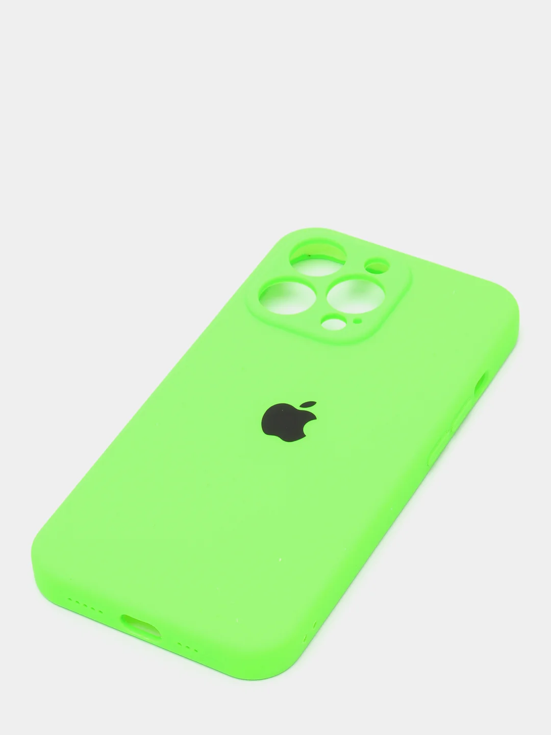 Салатовый чехол Silicone Case для iPhone 13 Pro, с защитой камеры, закрытый низ